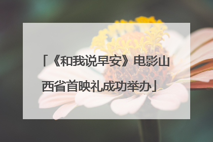 《和我说早安》电影山西省首映礼成功举办