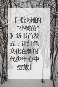 《沙洲的“小树苗”》新书首发式：让红色文化在新时代少年心中绽放