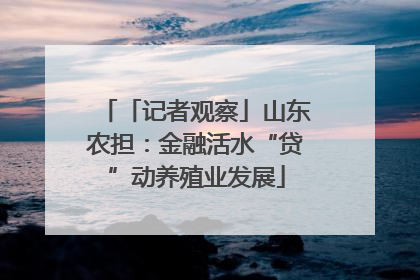 「记者观察」山东农担：金融活水“贷”动养殖业发展
