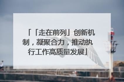 「走在前列」创新机制，凝聚合力，推动执行工作高质量发展