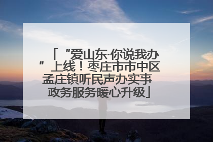 “爱山东·你说我办”上线！枣庄市市中区孟庄镇听民声办实事 政务服务暖心升级