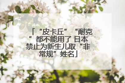 “皮卡丘”“耐克”都不能用了 日本禁止为新生儿取“非常规”姓名