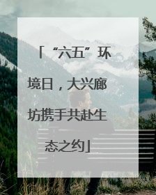“六五”环境日，大兴廊坊携手共赴生态之约