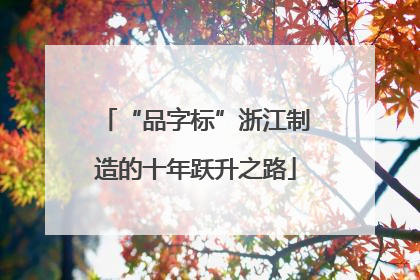 “品字标”浙江制造的十年跃升之路