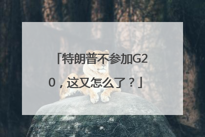 特朗普不参加G20，这又怎么了？