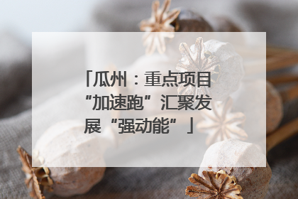 瓜州：重点项目“加速跑”汇聚发展“强动能”