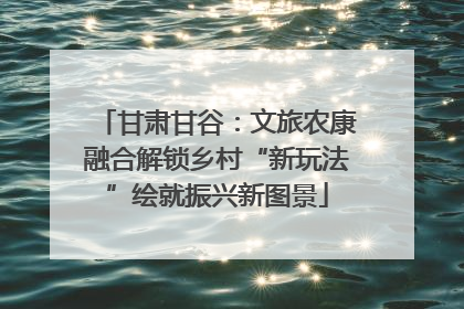 甘肃甘谷：文旅农康融合解锁乡村“新玩法”绘就振兴新图景