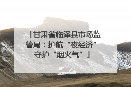 甘肃省临泽县市场监管局：护航“夜经济” 守护“烟火气”