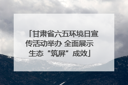 甘肃省六五环境日宣传活动举办 全面展示生态“筑屏”成效