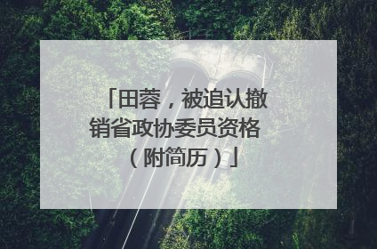 田蓉，被追认撤销省政协委员资格（附简历）