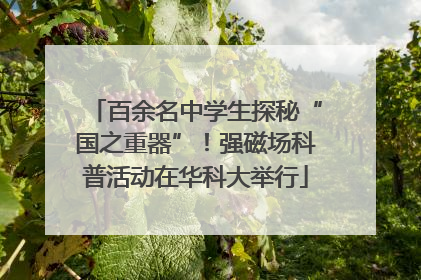 百余名中学生探秘“国之重器”！强磁场科普活动在华科大举行