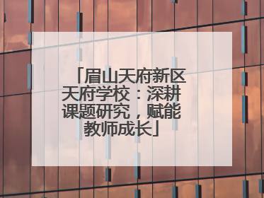 眉山天府新区天府学校：深耕课题研究，赋能教师成长