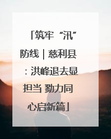 筑牢“汛”防线｜慈利县：洪峰退去显担当 勠力同心启新篇