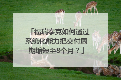 福瑞泰克如何通过系统化能力把交付周期缩短至8个月？