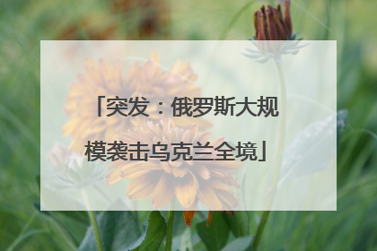 突发：俄罗斯大规模袭击乌克兰全境
