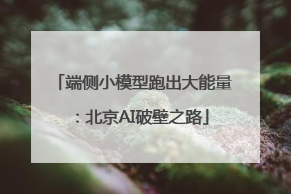 端侧小模型跑出大能量：北京AI破壁之路