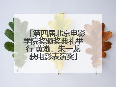 第四届北京电影学院奖颁奖典礼举行 黄渤、朱一龙获电影表演奖