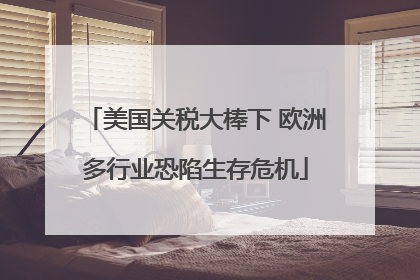 美国关税大棒下 欧洲多行业恐陷生存危机