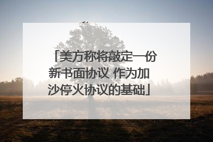 美方称将敲定一份新书面协议 作为加沙停火协议的基础