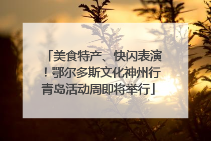 美食特产、快闪表演！鄂尔多斯文化神州行青岛活动周即将举行