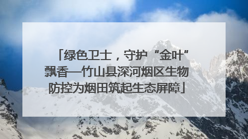 绿色卫士，守护“金叶”飘香—竹山县深河烟区生物防控为烟田筑起生态屏障