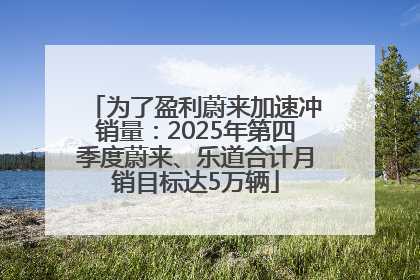 为了盈利蔚来加速冲销量：2025年第四季度蔚来、乐道合计月销目标达5万辆
