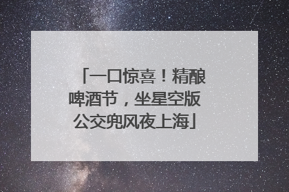 一口惊喜！精酿啤酒节，坐星空版公交兜风夜上海