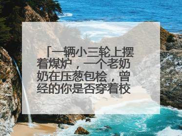 一辆小三轮上摆着煤炉，一个老奶奶在压葱包桧，曾经的你是否穿着校服等着吃