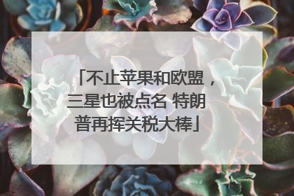 不止苹果和欧盟，三星也被点名 特朗普再挥关税大棒