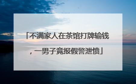 不满家人在茶馆打牌输钱，一男子竟报假警泄愤