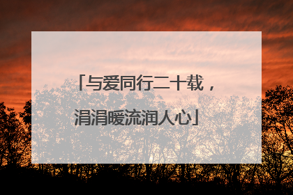 与爱同行二十载，涓涓暖流润人心