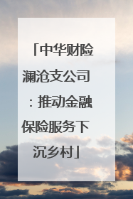 中华财险澜沧支公司：推动金融保险服务下沉乡村