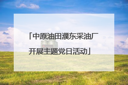 中原油田濮东采油厂开展主题党日活动