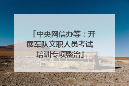 中央网信办等：开展军队文职人员考试培训专项整治
