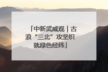 中新武威观｜古浪“三北”攻坚织就绿色经纬