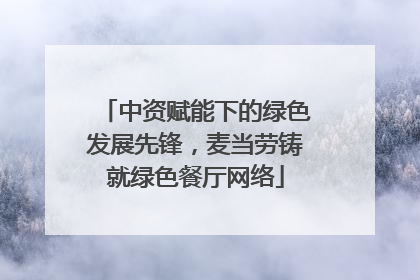 中资赋能下的绿色发展先锋，麦当劳铸就绿色餐厅网络