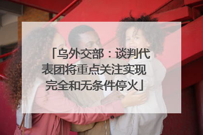乌外交部：谈判代表团将重点关注实现完全和无条件停火