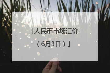 人民币市场汇价（6月3日）