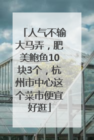 人气不输大马弄，肥美鲍鱼10块3个，杭州市中心这个菜市便宜好逛