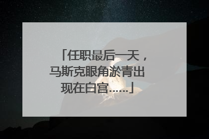 任职最后一天，马斯克眼角淤青出现在白宫……