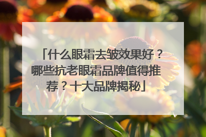 什么眼霜去皱效果好？哪些抗老眼霜品牌值得推荐？十大品牌揭秘