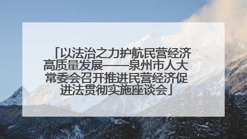 以法治之力护航民营经济高质量发展——泉州市人大常委会召开推进民营经济促进法贯彻实施座谈会