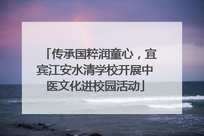 传承国粹润童心，宜宾江安水清学校开展中医文化进校园活动