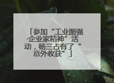 参加“工业图强·企业家精神”活动，杨三占有了“意外收获”