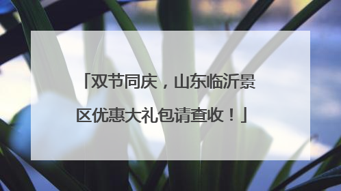 双节同庆，山东临沂景区优惠大礼包请查收！