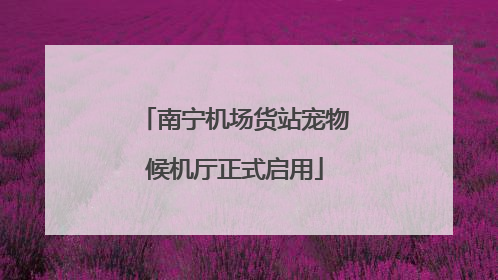 南宁机场货站宠物候机厅正式启用