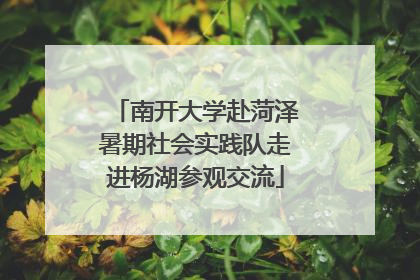 南开大学赴菏泽暑期社会实践队走进杨湖参观交流
