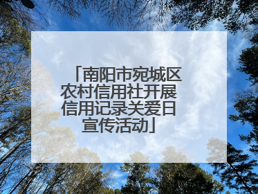 南阳市宛城区农村信用社开展信用记录关爱日宣传活动