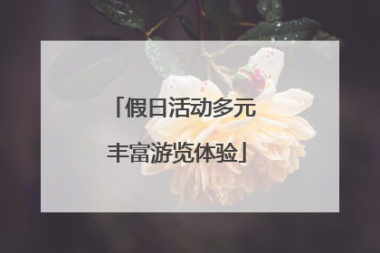 假日活动多元 丰富游览体验
