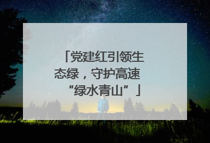 党建红引领生态绿，守护高速“绿水青山”